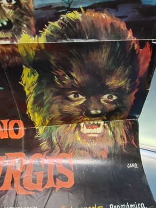 ANTIGUO CARTEL, poster, EL RETORNO DE WALPURGIS AÑO 1973 TERROR de JANO medidas 100 X 70 CM. APROX.