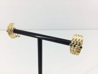 pendientes oro 18k con piedra con circonita,esmeralda,rubi,zafiro