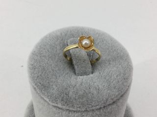 anillo oro 18k con piedra con perla