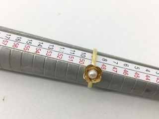 anillo oro 18k con piedra con perla