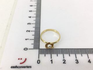 anillo oro 18k con piedra con perla