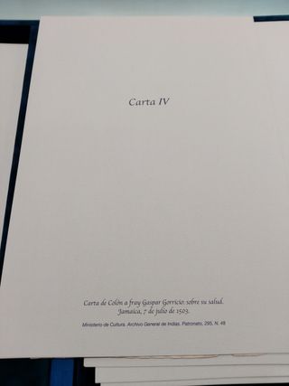 Facsímil “Cartas Autógrafas de Cristobal Colón en el Archivo General de Indias”