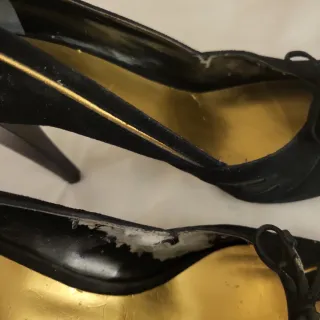 Zapatos tacón charol negros T.39