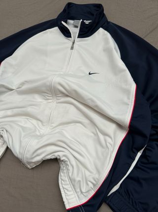 Trackjacket Nike Vintage 00s Bianca Blu Baggy