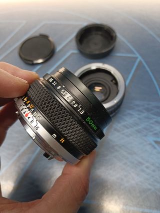 Objetivo olympus 50 mm. + tele converter Tamron-f-buen estado