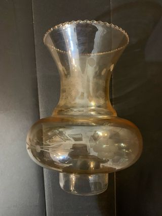 Paralume in vetro oro con pois bianchi