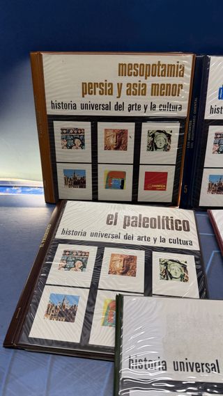 Lote de 5 albumes de diapositivas hiares, Historia universal de arte y de cultura, observa las fotos