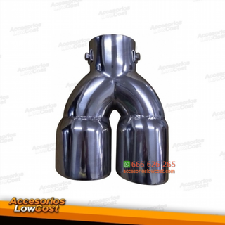 Cola de escape doble universal en acero inox. par