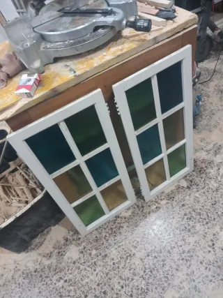 Ventanas antiguas cristales de colores 72 x73