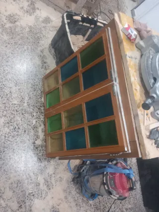 Ventanas antiguas cristales de colores 72 x73