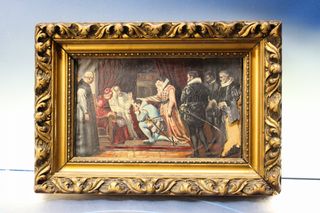 Reproducción de “Ultimos momentos de Felipe II” de Francisco Jover y Casanova. Óleo sobre papel.