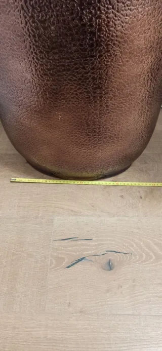 Jarrón grande y alto cerámica marrón brillante