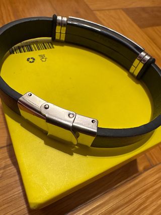 Bracciale in pelle e metallo da uomo