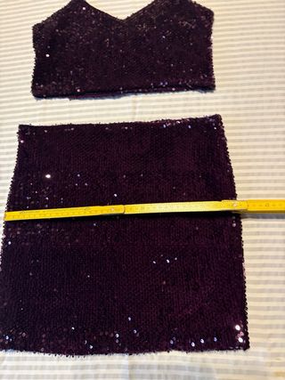 Completo paillettes viola