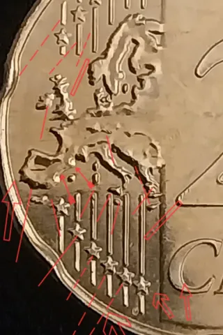 Error 20 Céntimos España 2024 Doubled-Die...