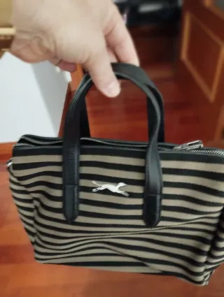 Bolso Bimba y Lola Rayas Beige y Negro