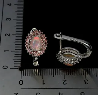Orecchini Argento 925 con Opale e Zaffiri Naturali