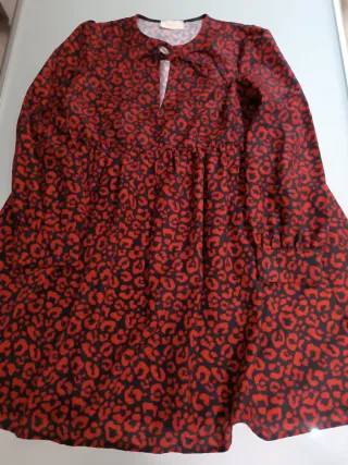 Vicolo Abito Fantasia Animalier Rosso/Nero Tg. S