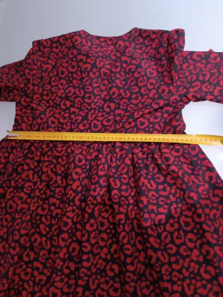 Vicolo Abito Fantasia Animalier Rosso/Nero Tg. S