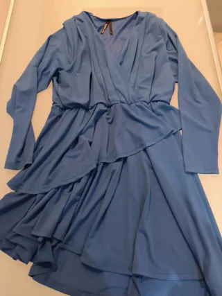 Elli White abito taglio asimmetrico blu taglia M