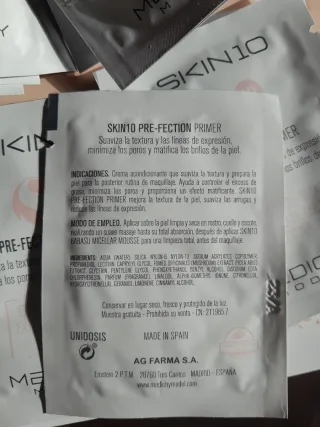 50 unidades Primer Skin 10 sobres maquillaje