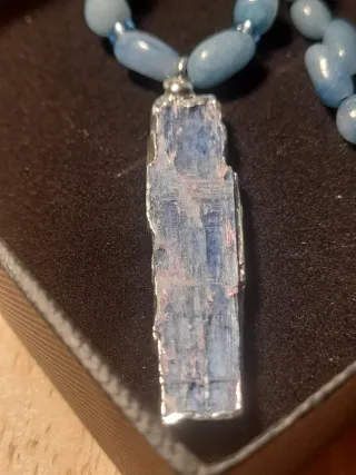 Collar Aventurina Azul y Colgante Cianita