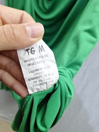 Abito verde drappeggiato senza spalline TG M