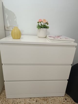 Cómoda Malm Ikea 3 cajones blanca