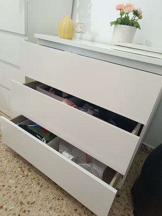 Cómoda Malm Ikea 3 cajones blanca