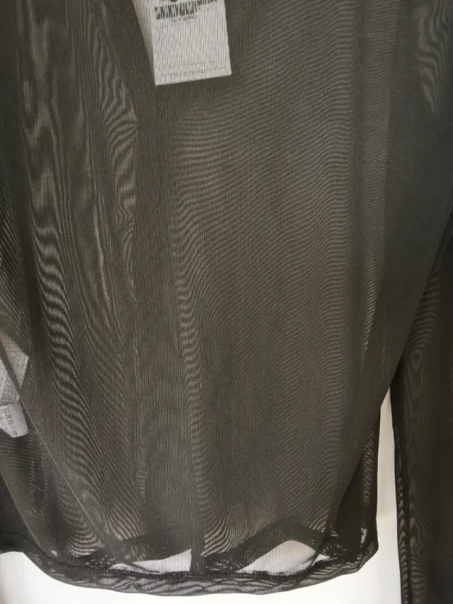 Camisa Stradivarius Transparente Negra,  Talla S