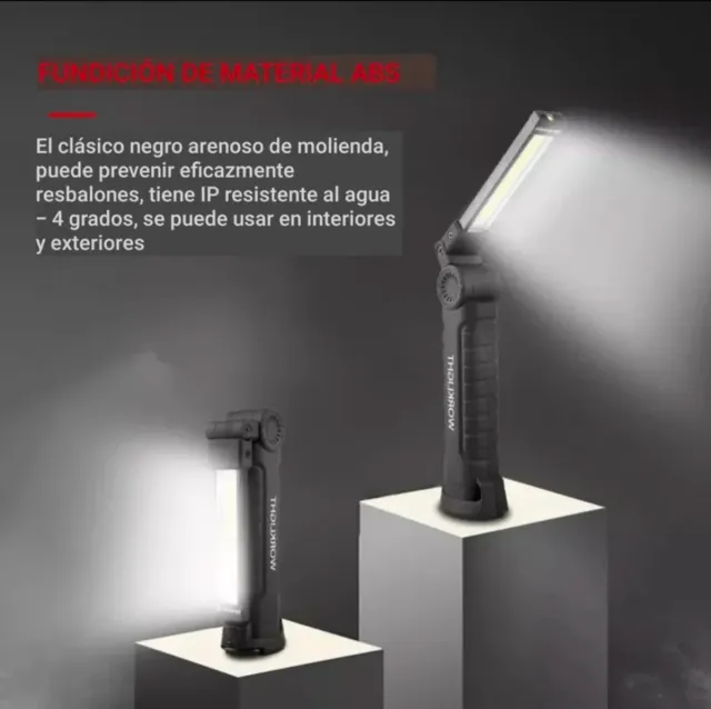 Linterna de trabajo COB multifuncional recargable