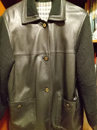Chaqueta de piel negra mujer