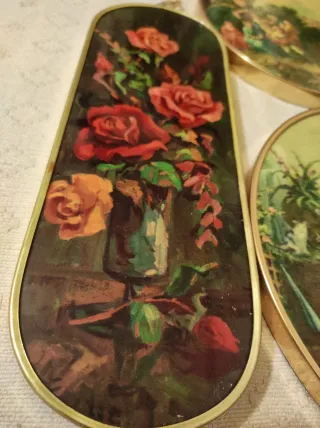 Lote 3 cuadros decorativos antiguos