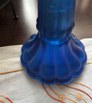 Candelabro Cristal Azul Francés