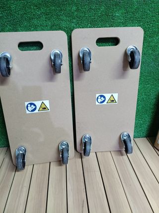 Arebos Plataforma con Ruedas | Plataforma de Carga | Roll Tabla | Tabla de Ruedas | Plataforma para Transporte | Tablero rodante | 6 Unidades | hasta 200 kg de Carga | Incl. Almohadillas de Goma