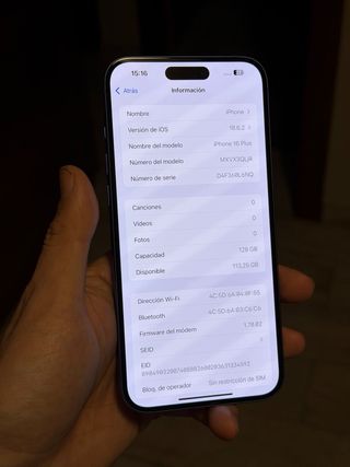 iPhone 16 Plus 128GB Azul 100% Batería