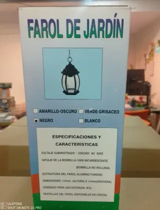 Farol de Jardín Negro y Transparente