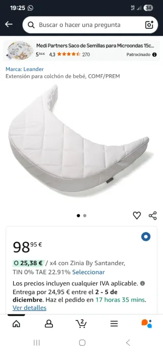 Ampliación colchón cuna redonda