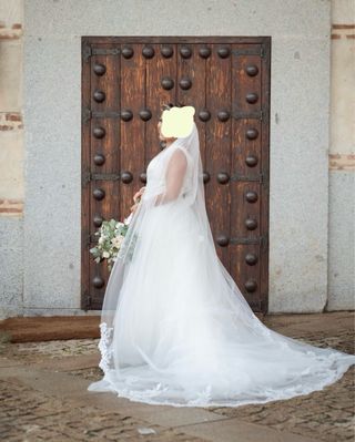 Vestido Novia Pronovias T.42 + Velo Catedral