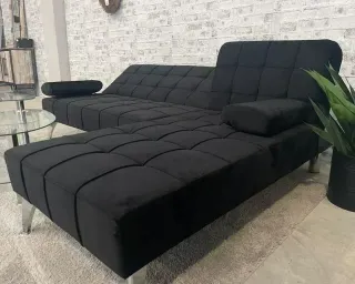 Sofá Cama Chaise Longue Negro