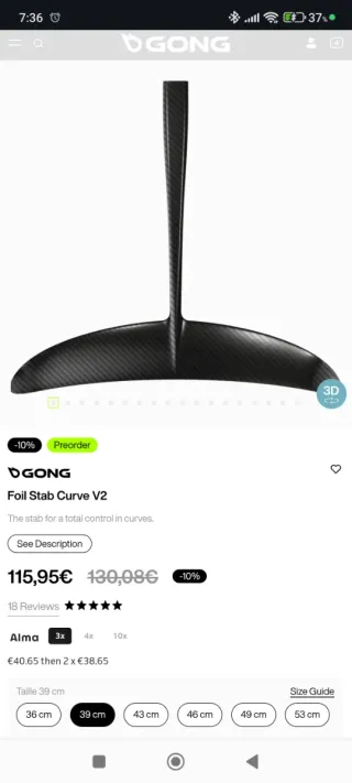 Estabilizador Foil Curve M GONG