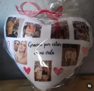 Cojín Corazón personalizado con fotos