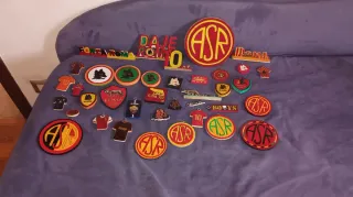 Portachiavi AS Roma in legno