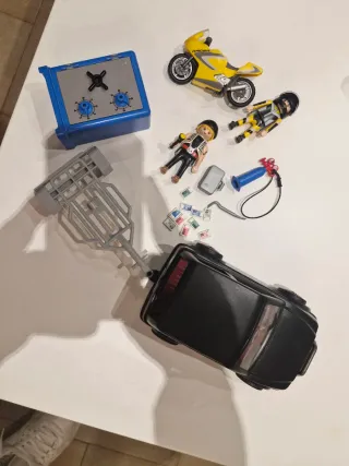 Playmobil Ladrón Coche Moto Caja Dinero