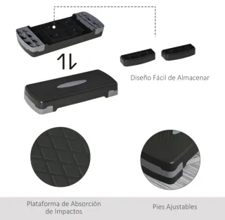 Step Aeróbic Antideslizante Negro