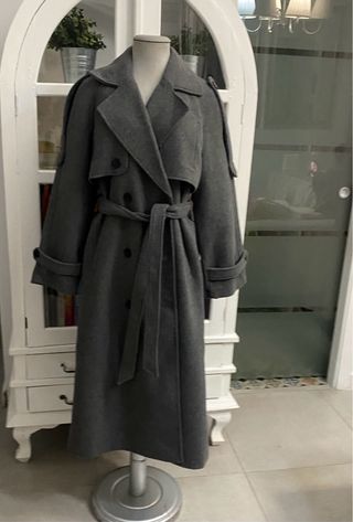 Abrigo Zara Gris Talla S