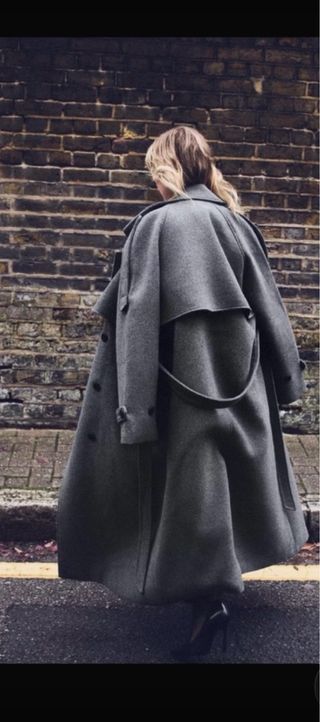 Abrigo Zara Gris Talla S