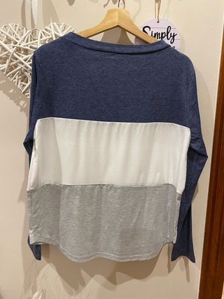 Camiseta manga larga tricolor