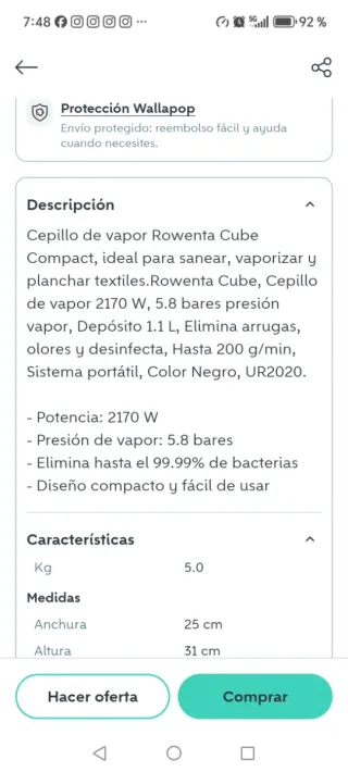 Rowenta Cube Compact Vaporeta