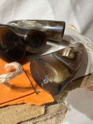 Alamari Bottoni Marroni Effetto Corno